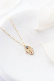 Heliophilia Silver Collar de Plata de Ley 925 con Baño de Oro y Circón
